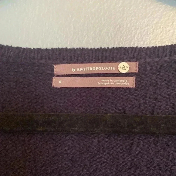 Anthroplogie women’s navy blue short sleeve knit top - small - Picture 2 of 7